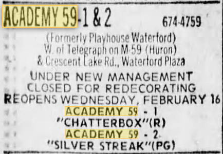 Academy 59 Theatre - Feb 1977 Name Change (newer photo)